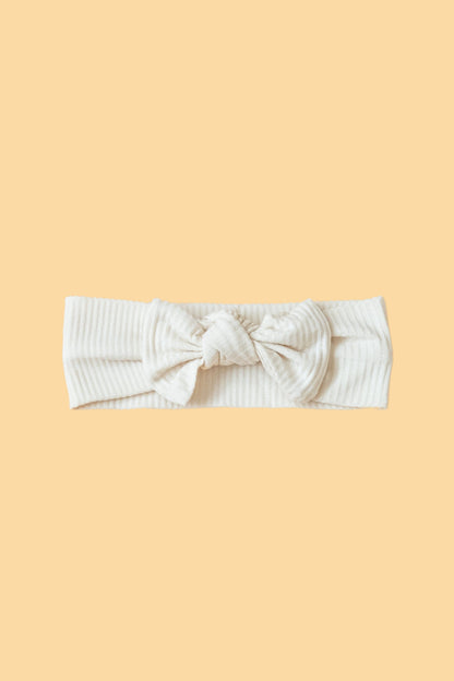 Bamboo Stretch Bow Headband Bows + Beanies Kiin ® Ivory 