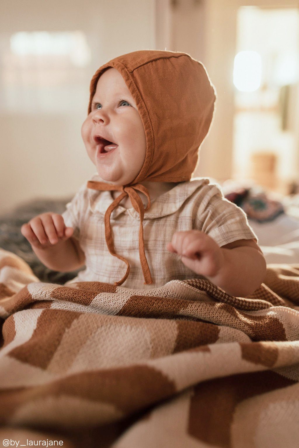 Organic Cotton Knitted Rainbow Blanket Blanket Kiin Baby 